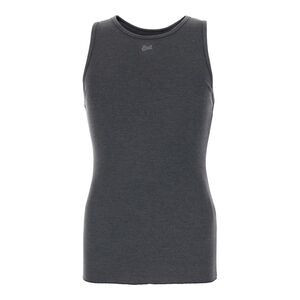 Erl Men Crew Neck Top With Ribbed Knit In Grey Cotton Blend For Men